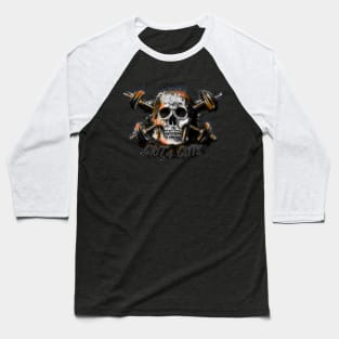 Grit and Guts Skull Neon Orange Baseball T-Shirt